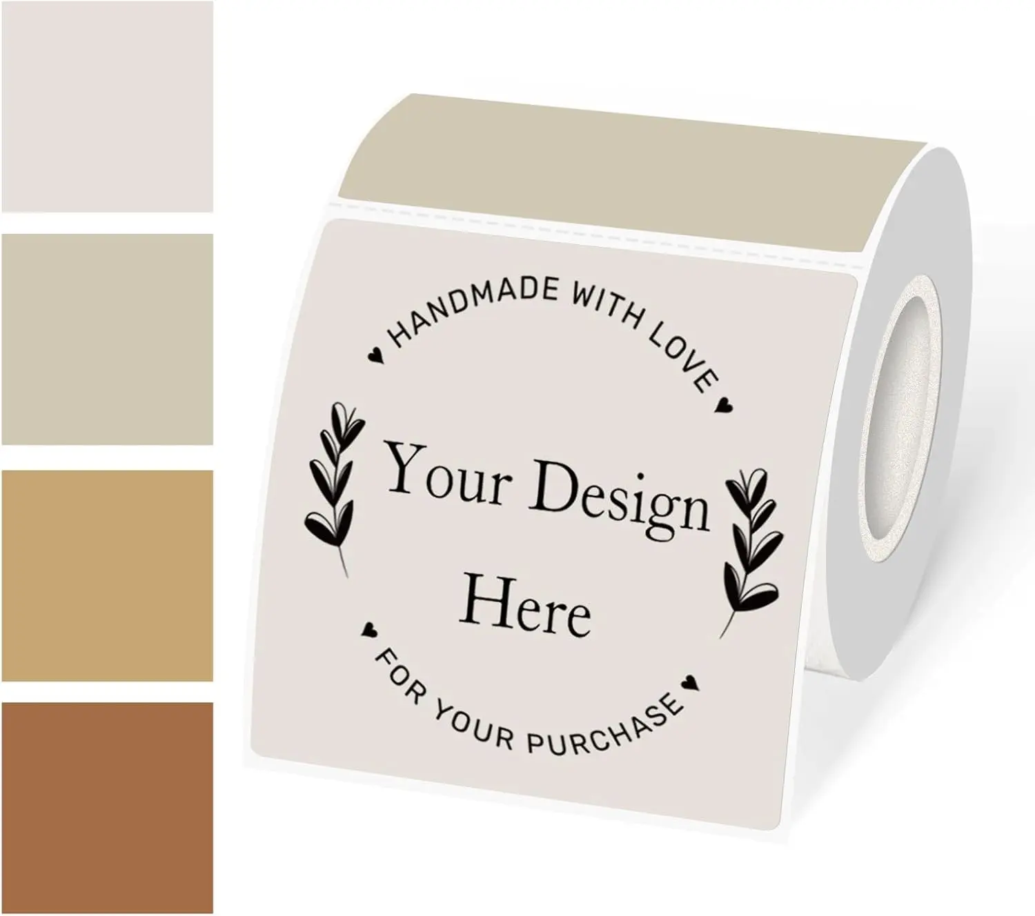 Square Thermal Labels Stickers 3"x3", Self-Adhesive Waterproof Square Direct Thermal Labels Stickers, Perforation Line Design- 300 Sheets/Autumn Colors
