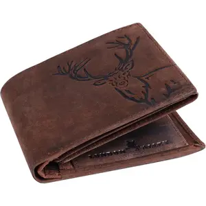 Elk  Brown Leather Wallet For Men, 6 Card Slot, RFID Blocking