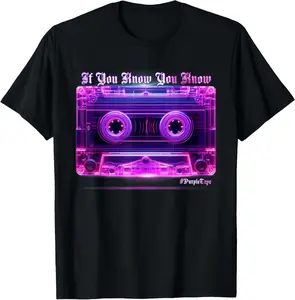 100% Cotton Retro 90's Cassette Tape, Purple Cassette Tape, HipHop, Rap T-Shirt