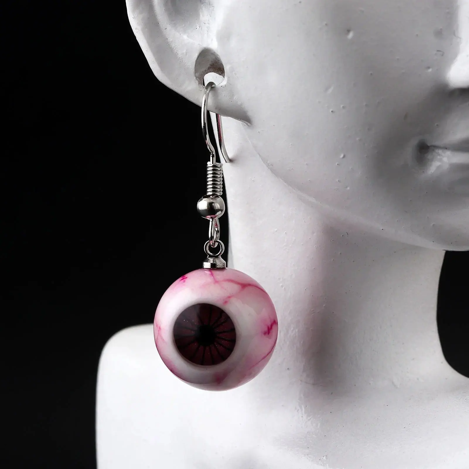 Funny Horror Bloodshot Halloween Eyeball Earrings Simulation 3D Eyeballs Gothic Earrings Pendant Halloween Cosplay Jewelry Gift