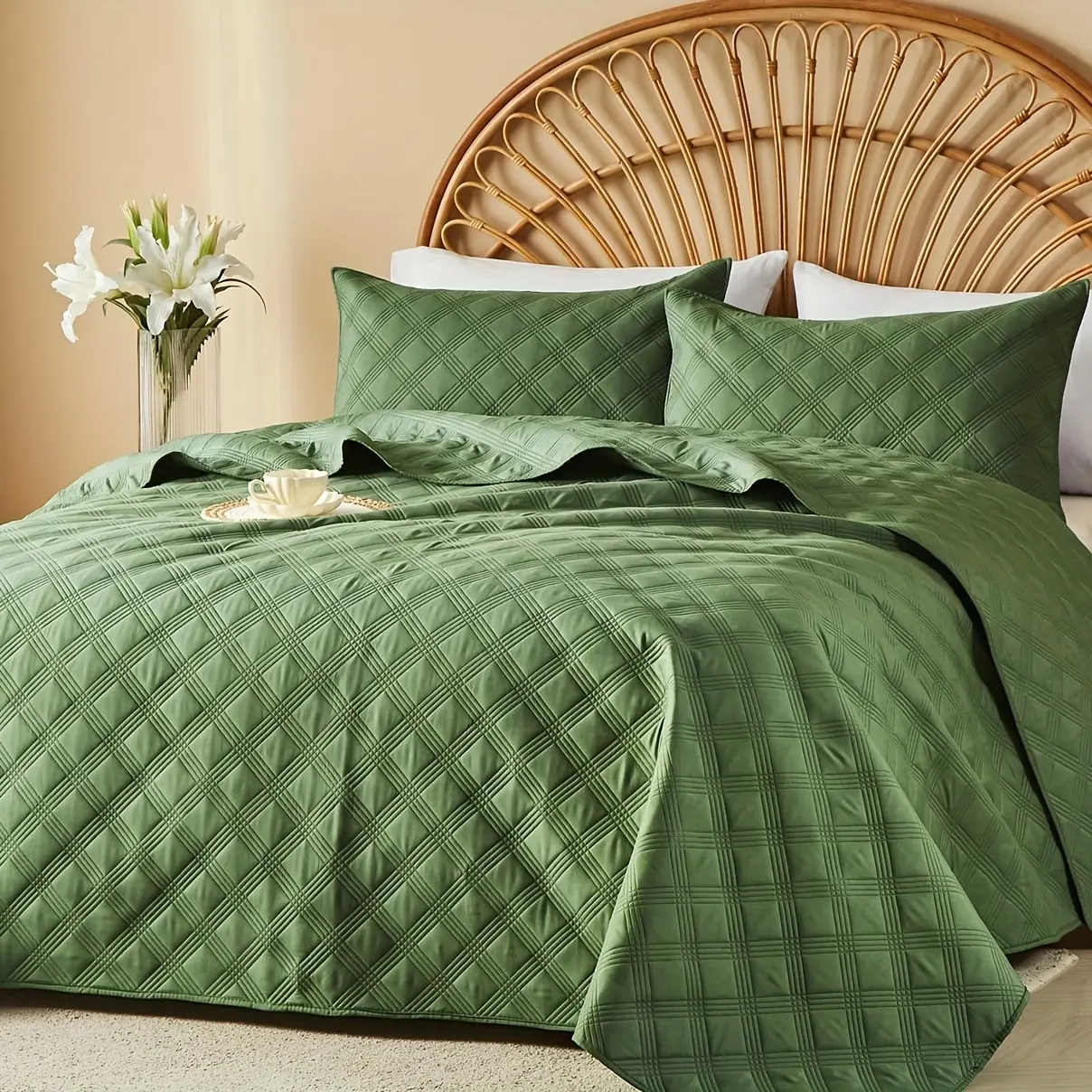 2/3pcs Cooling And Refreshing Summer Quilt Set - Lightweight Breathable Microfiber Bedspread - Modern Coin Pattern Coverlet All Season