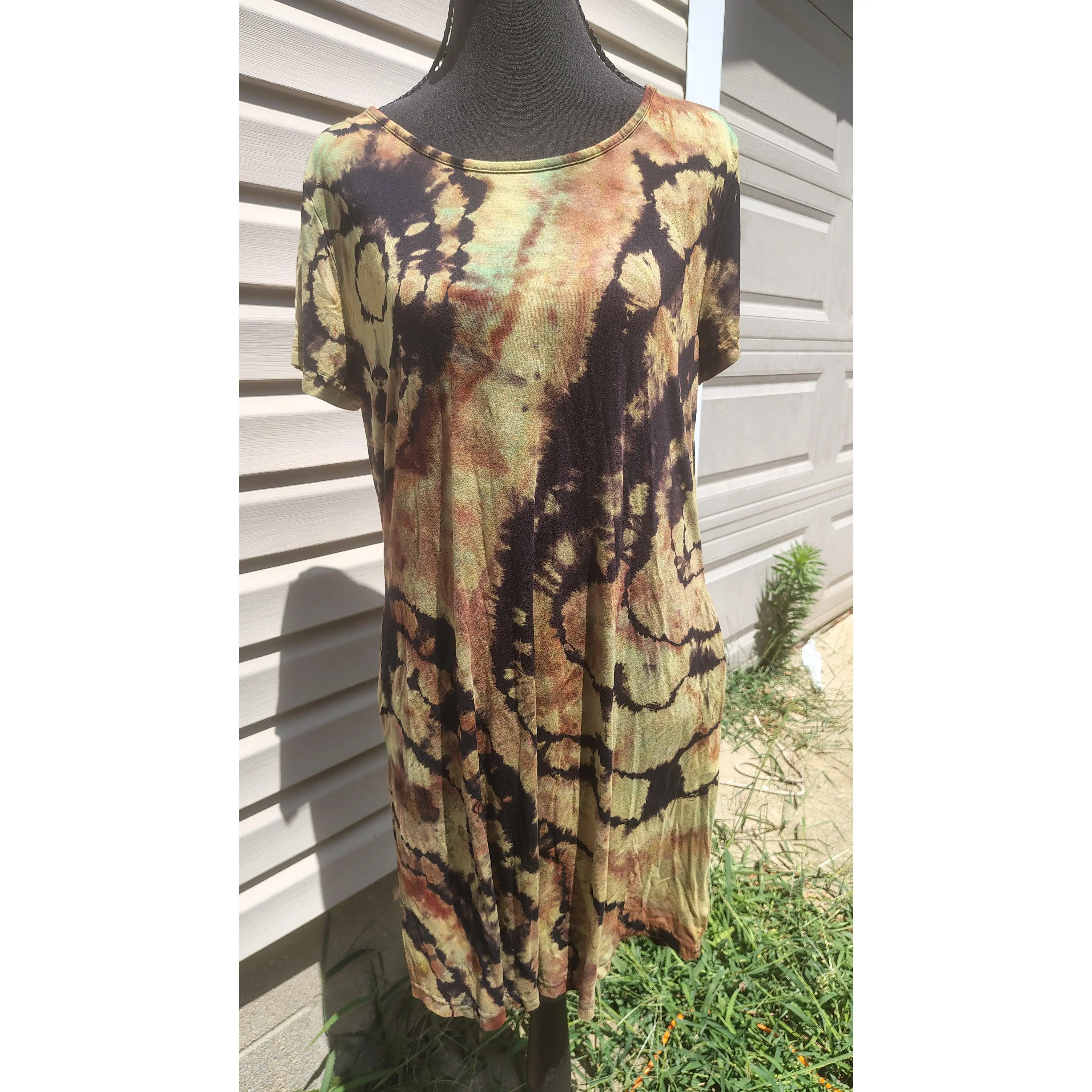 Earthbound Geode Dress - Adult L - Handmade Ice-Dye