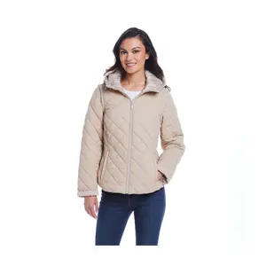 Weatherproof 2-in-1 Diamond Quilted Hooded Jacket to Vest