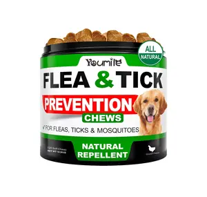 2025 News! Natural Flea & Tick Prevention Chews for Dogs - 120 Soft Chews, Made in USA, Safe Defense Against Fleas, Ticks, Mosquitoes