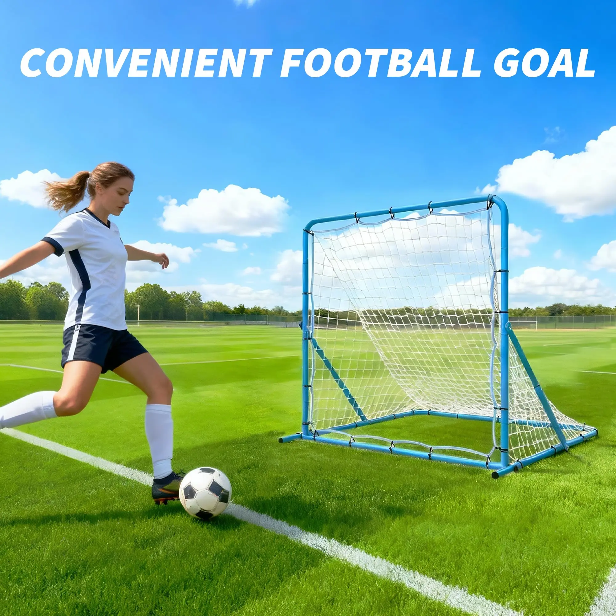 Dual-Mode Soccer Goal Rebounder, Adjustable Angle, Fast Setup, Durable for All Ages Skill Training