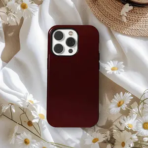 [New Product]Dark Burgundy Phone Case, Solid Color Tough Case, Minimal Slim Case, Protective Cover, iPhone 17 16 15 14 13 12 11 Pro Max, Samsung S25