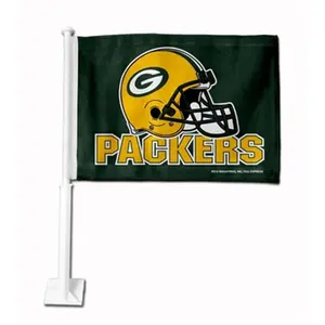 RicoIndustries  Packers Helmet Car Flag - Green