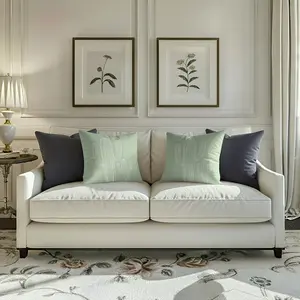 A pair of light green line cactus pillows and cushions, fresh desert wind, soft and cute, natural decorative pillowcases, multiple styles to choose from, 17.71 x 17.71 inches