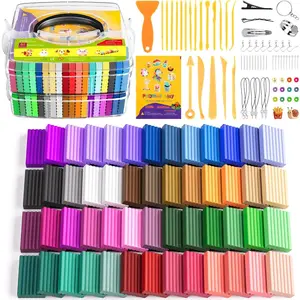 52 Colors Polymer Clay kit,Modeling Clay with Sculpting Tools for Starter,Oven Bake DIY Model Clay,, Non-Sticky, for  Adults