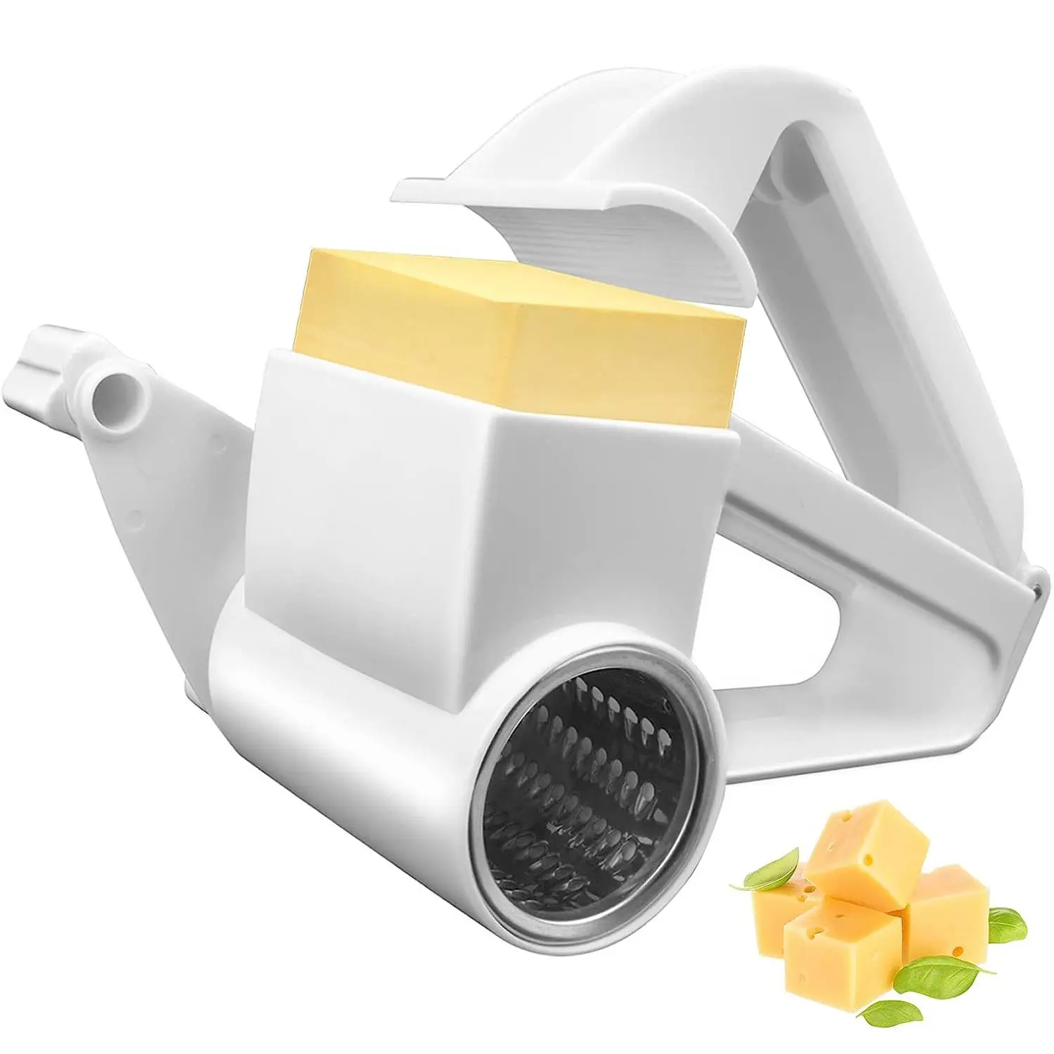 Handheld Cheese Grater, 1 Count Rotary Cheese Grater with Handle, Vegetable Grater, Kitchen Utensils, Kitchen Gadgets for Home Use