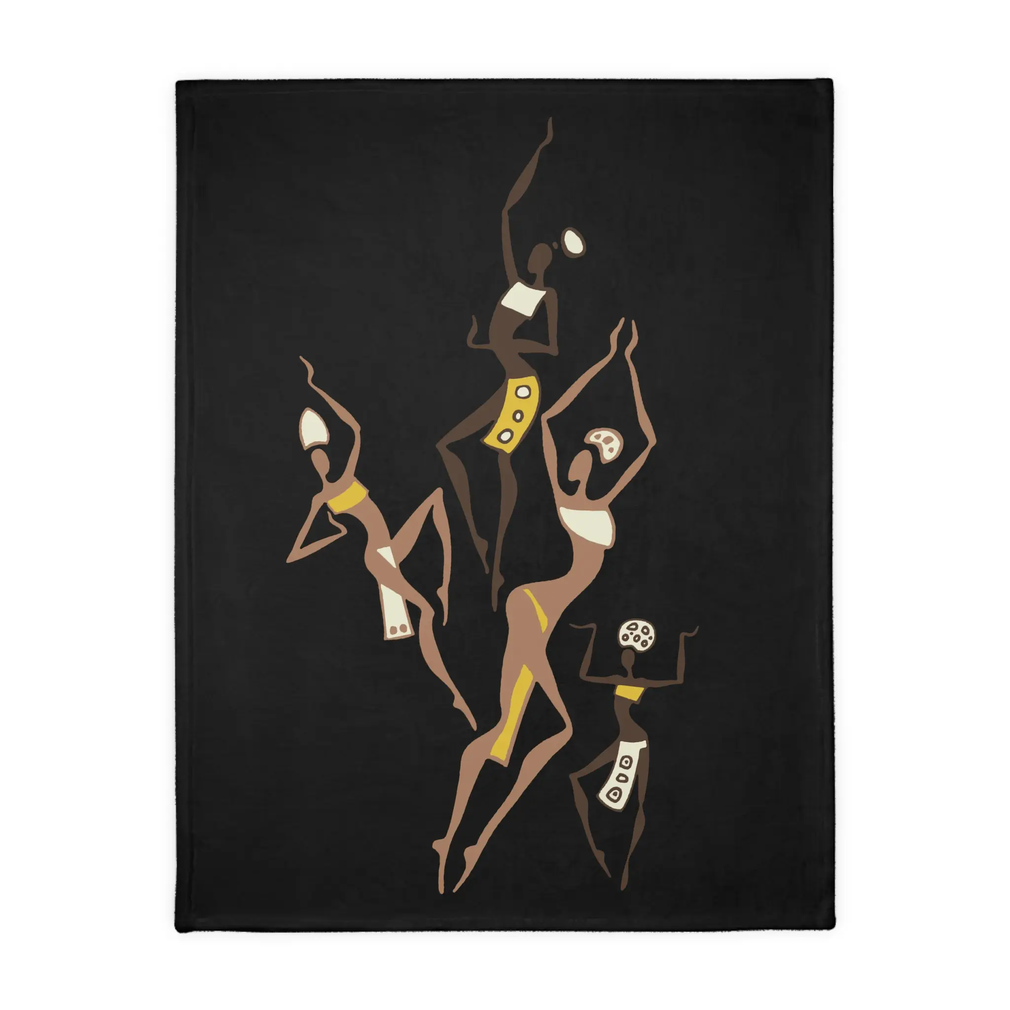 Dancing Ladies African Dance Figures blanket | Velveteen Microfiber Blanket