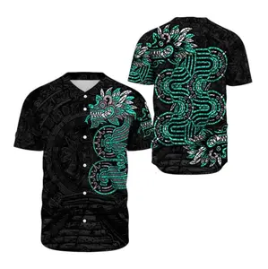 Quetzalcoatl Aztec Mexican Baseball Jersey, Ancient Mexican Sports Shirt, Ancient Mexico Dragon Sports Shirt, Quetzalcoatl Mexico Jersey for Adults Youth Kids (Ver.1)