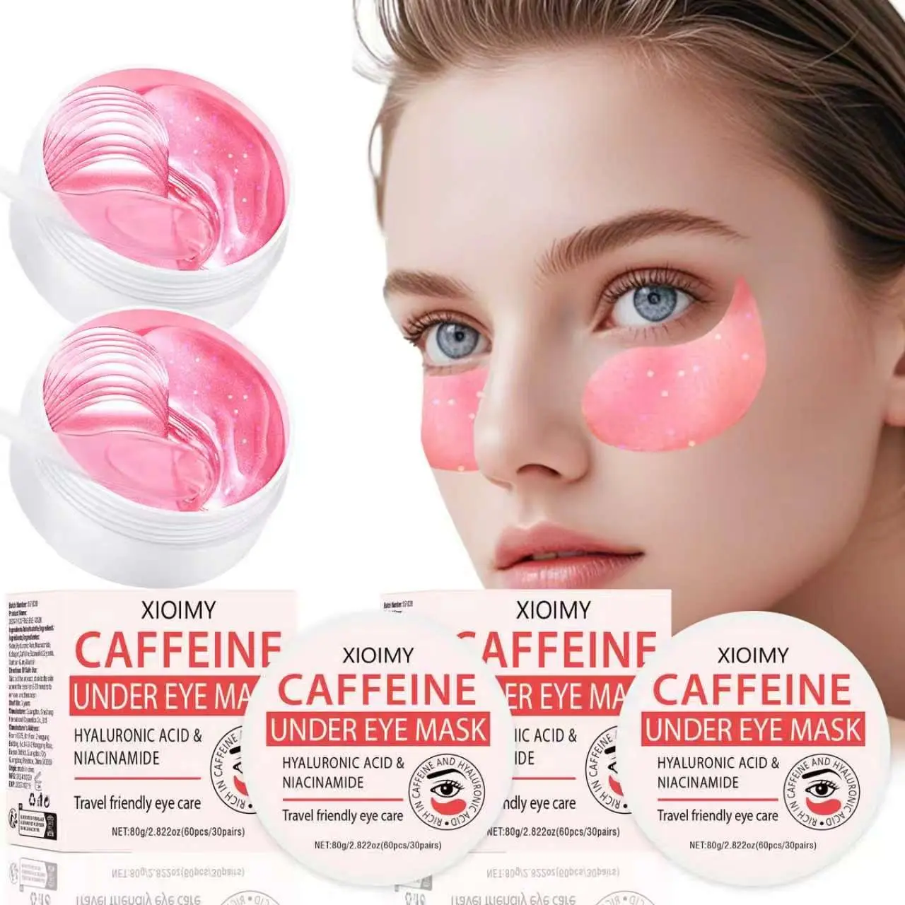 120pcs Caffeine & Hyaluronic Acid Eye Masks, Deep Moisture, Hydrating, Firming, Gentle Skin, Suitable for All Skins, Eyelid Care, Eye Patches, Under Eye Patches, Caffeinated Eye Patches