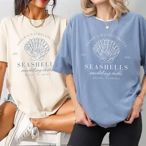 Oversized Seashell Embroidered Tshirt Vintage Seashells Tshirt Comfort Colors Cotton Cottagecore Aesthetic Shirt Nautical Tee Ocean Swimsuit Coverup Oversized Coastal Surf Shirt