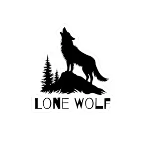 Lone Wolf Kiss-Cut Sticker - Nature Lover Vinyl Decal for Laptops, Water Bottles, Journals, Gifts, Outdoor Enthusiasts