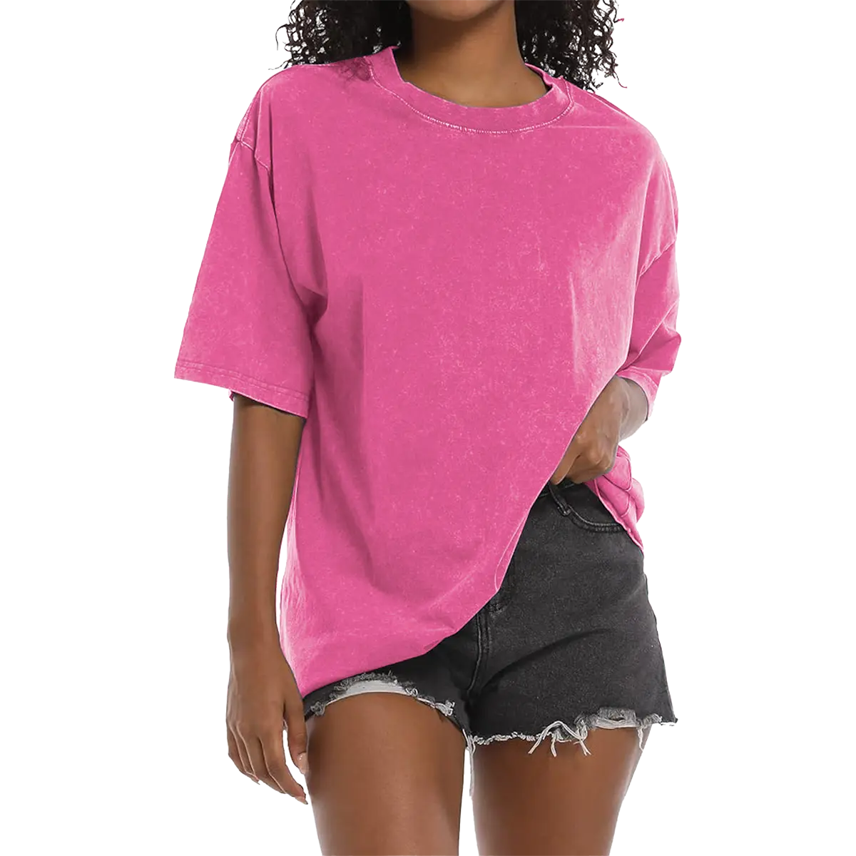 [NEW SIZE!]Holafish Women's Acid Washed Heavy Cotton Vintage Unisex Short Sleeve Loose Fit Casual Streetwear Crewneck T-Shirt Soft Fabric for Everyday Wear Round Neck Long Sleeve Top Crop Ruched Solid Sleeve Crop Top graphic tees Womenswear