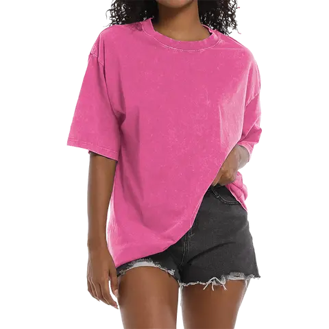 [NEW SIZE!]Holafish Women's Acid Washed Heavy Cotton Vintage Unisex Short Sleeve Loose Fit Casual Streetwear Crewneck T-Shirt Soft Fabric for Everyday Wear Round Neck Long Sleeve Top Crop Ruched Solid Sleeve Crop Top graphic tees WomenswearBack To School,