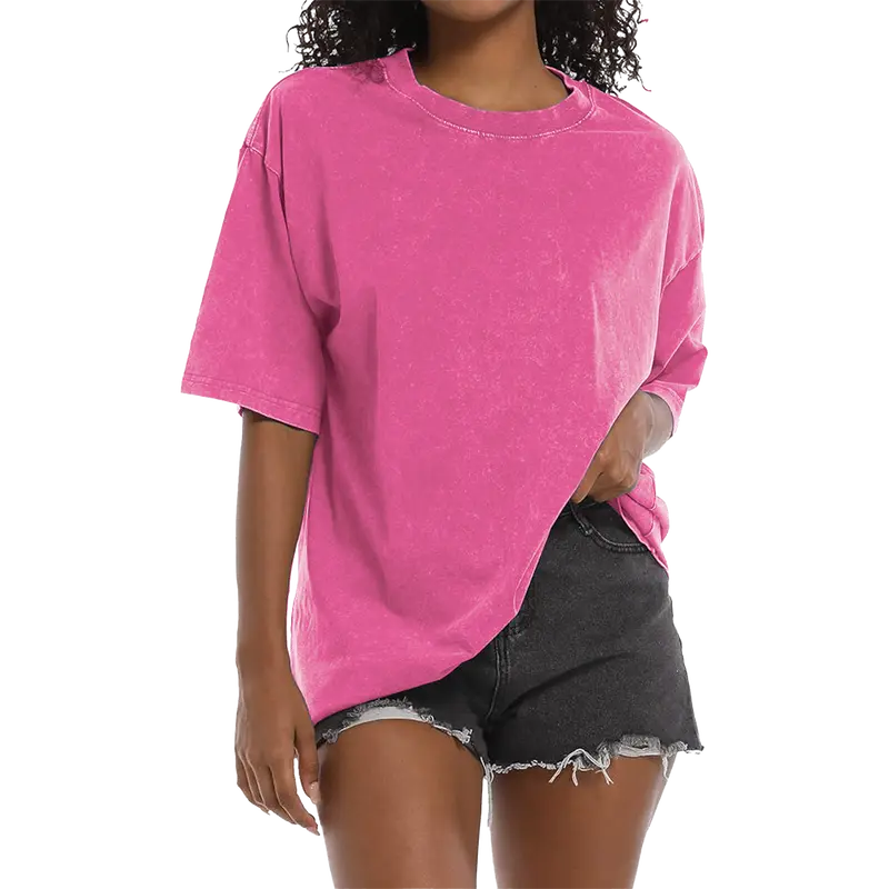 [NEW SIZE!]Holafish Women's Acid Washed Heavy Cotton Vintage Unisex Short Sleeve Loose Fit Casual Streetwear Crewneck T-Shirt Soft Fabric for Everyday Wear Round Neck Long Sleeve Top Crop Ruched Solid Sleeve Crop Top graphic tees WomenswearBack To School,