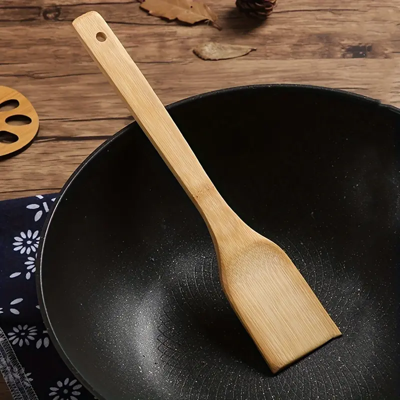 1pc, Bamboo Spatula, Non-Stick Natural Cooking Turner, Kitchen Utensils, Kitchen Accessories