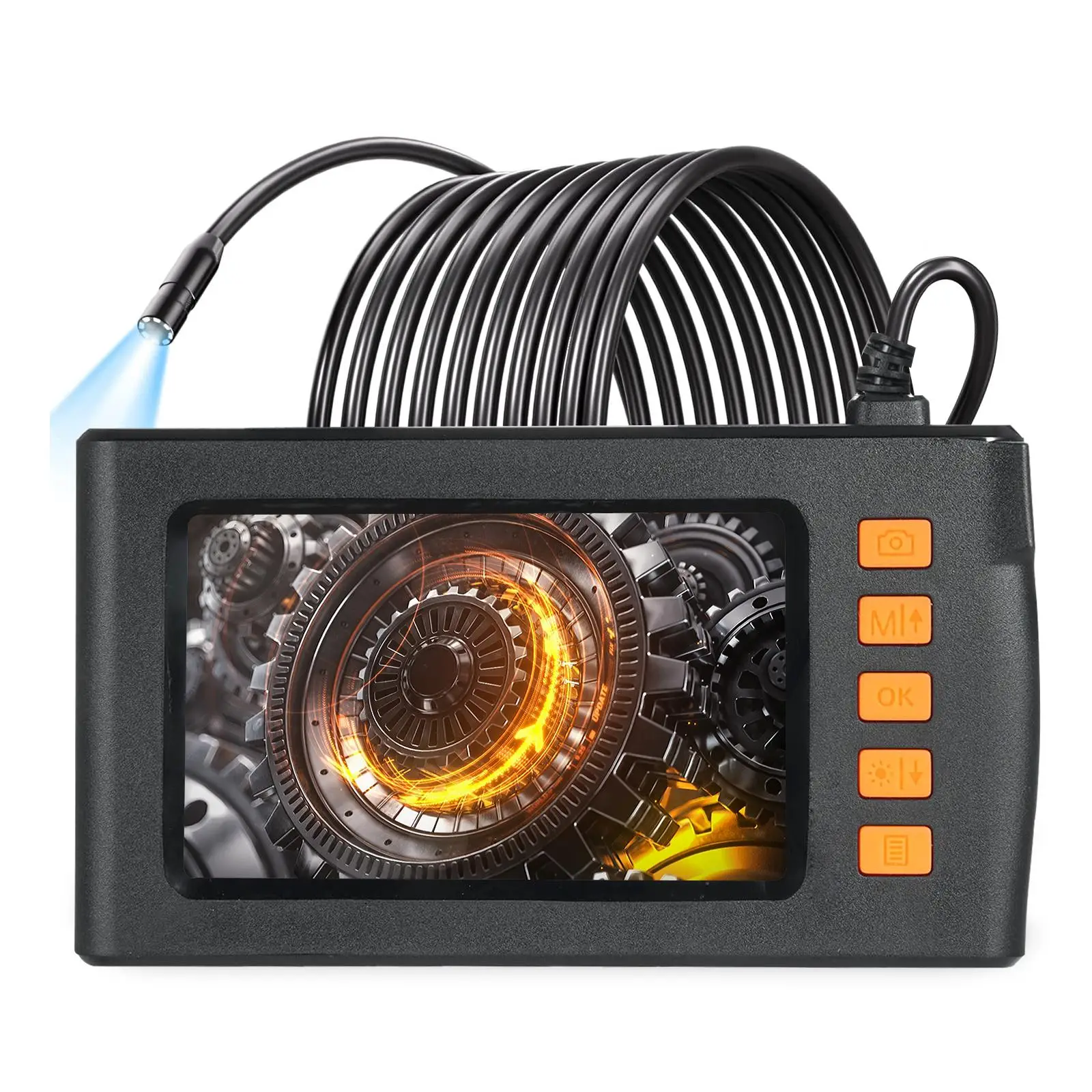 Inspection Camera Tools, Car Inspection Tool, Work Equipment for Men, Construction Tools, Waterproof Endoscope Camera with Light, Borescope, Endoscopy