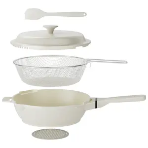 FDN 5-Pc 10" Titanium Caremic Deep Skillet Frying Pan Set with Fry Basket & Spatula, Nonstick Saute Pan with Glass Lid, Easy-Clean Oven & Dishwasher Safe, Non-Toxic PFAS-Free Chicken Fryer for French Fries, Induction Compatible, deals for you Oil Steel