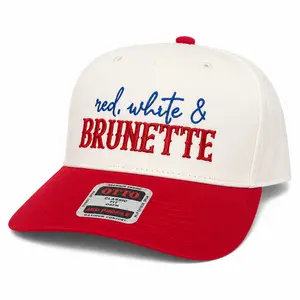 4th of July Embroidered Canvas Trucker Hat - Red White & Brunette Patriotic Independence Day Cap with Adjustable Snap Closure and Breathable Mesh Back for Comfortable Outdoor Political campaign hat Meme Gift Adjustable One Size,summerwins