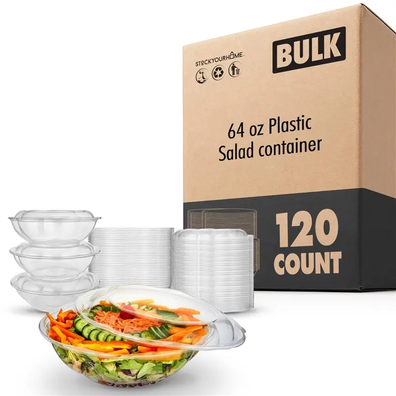 Plastic Salad container - 64 oz - 120 Pack