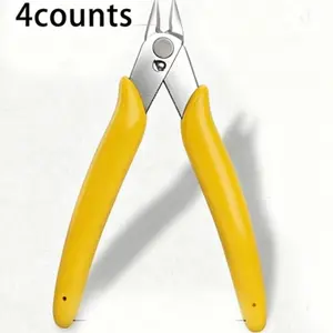 4-piece miniature flush cutter set, wire cutter with integrated spring, 170 plastic nippers, electronic pliers, Spring Action Pliers, high-precision model shears, angled cutter for electronic components, heating wire, mould sprue