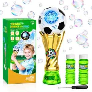 Bubble Machine Toys for Kids Boys Ages 3 4 5 6 7 8, Light up Bubble Wands with 2 Bubble Solutions, Soccer Bubble Blower, Bubble Outdoor Toys for 3-6 Year Old Boys, Birthday Gift for Boys Age 3-8