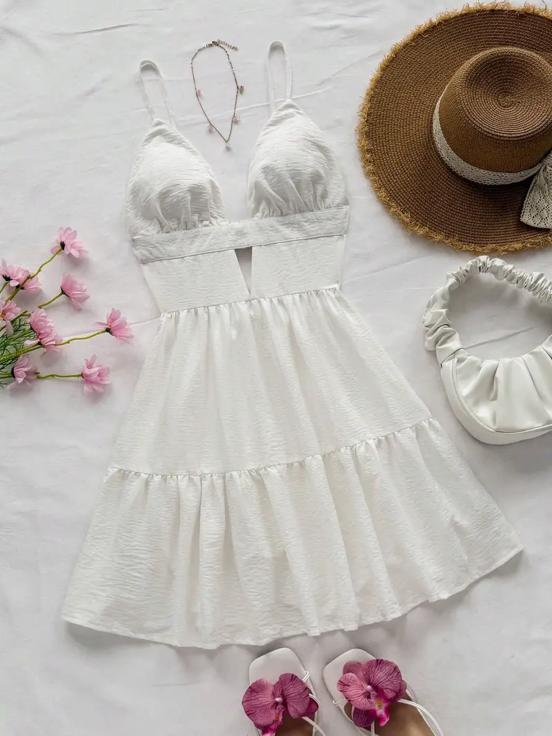 white christmas dresses Momyknows White Crochet Knit Hollow Out Deep V-Neck Lantern Sleeve Bodycon Elegant Going Out Maternity Sweater Maxi Dress White / S