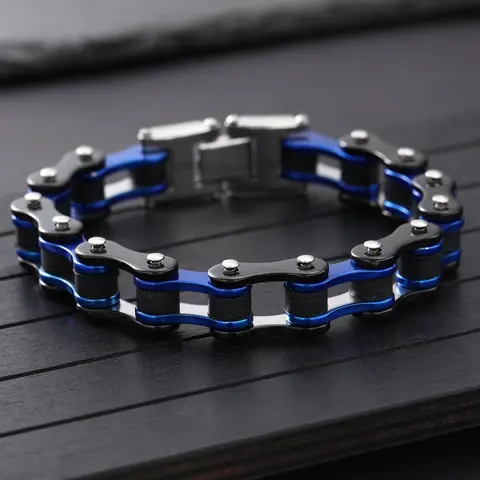 Men's Punk Motorcycle Chain Jewelry Bracelet, Unique Trendy Fashion Accessory, High Quality Bracelet, Perfect for Bikers, All-Season Wear, Chain Bracelets