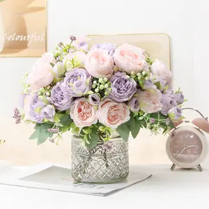 Artificial Peony & Ranunculus Flowers — Realistic Faux Floral Decor for Home & Weddings (Handcrafted, High-Fidelity Simulation)