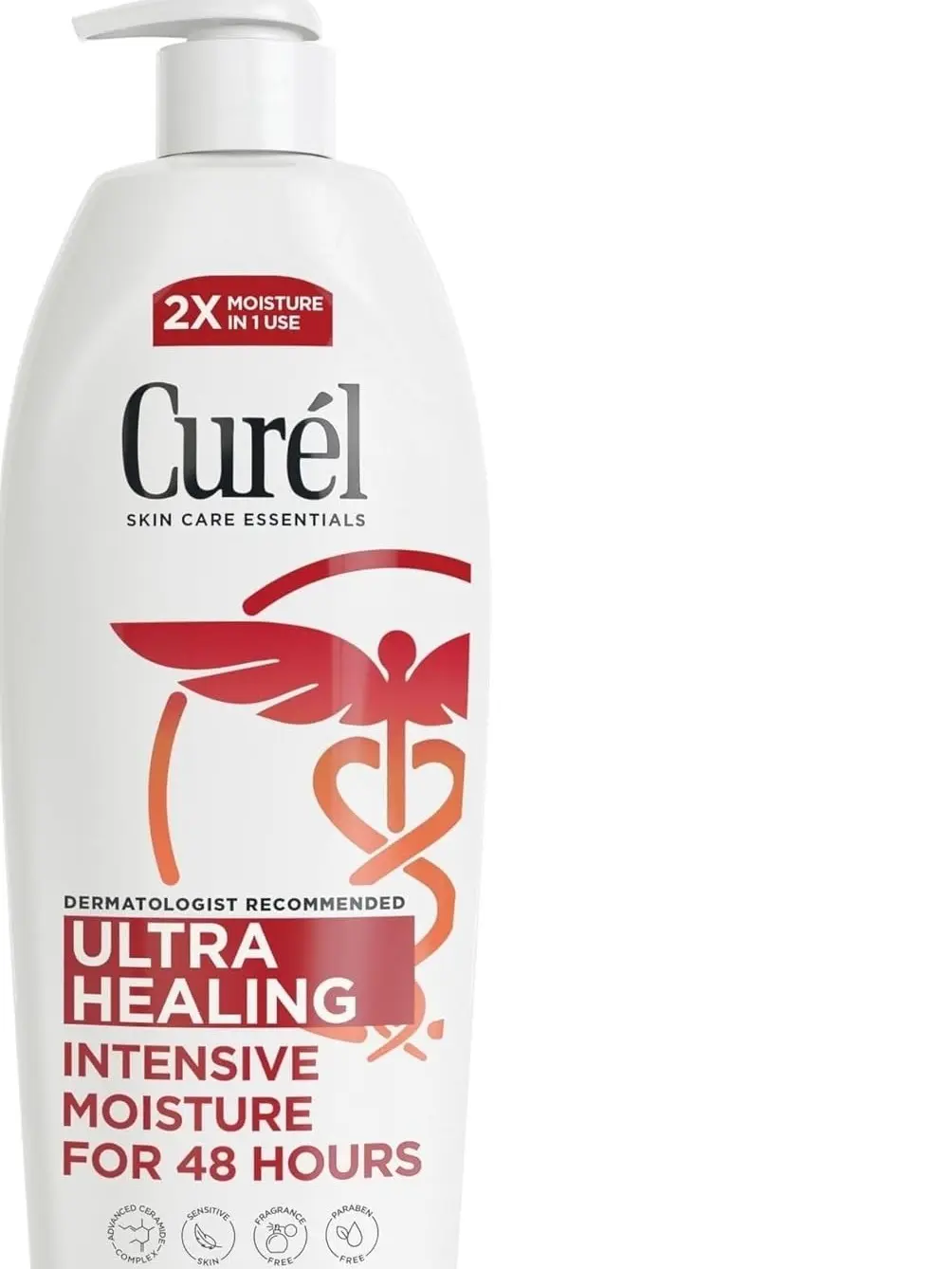Curel Ultra Healing Intensive Fragrance-Free Lotion for Extra-Dry Skin, Dermatologist Recommended, Ideal for Sensitive Skin, Cruelty-Free, Paraben-Free, 20 oz | Repairs Moisture Barrier, with Ceramides, for Dry & Sensitive Skin, Eczema-Prone, Non-Greasy