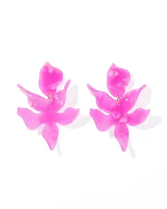 Flora Statement Earrings - Orchid Purple