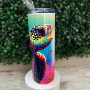 20oz Neon Turtle tumbler