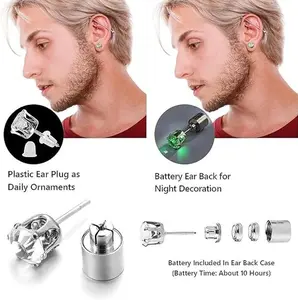 Upgraded version Light Up Earrings Magical Glow Diamond Crown Ear Studs – Enchanting Light Effect | Premium Edition for Gala Nights, Music Festivals & Holiday Celebrations | Gender-Neutral Fashion Statement Wear it on Valentine's Day Sparkling Zirconia
