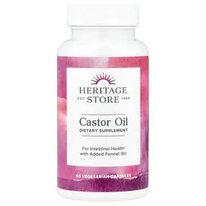 Heritage Store Castor Oil, 60 Vegetarian Capsules
