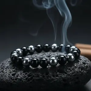 Protection Black Tourmaline & Hematite Bracelet – Grounding Energy Shield| 8mm Unisex Crystal Beads| Daily Wear Gift