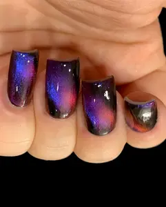 Magnetic Attraction - Magnetic Multi-chrome Blue Fuchsia Purple Orange Nail Polish Multi Color Shifting Oil Slick- BY Polish Me Silly