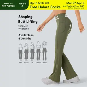 Halara UltraSculpt High Waisted Scrunch Butt Lifting Tummy Control Pocket Shaping Yoga Bootcut Leggings#TikTokShopSpringGlowUp
