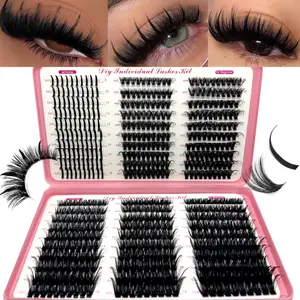 Large Capacity Eyelash Book Russian Lash Extensions Kit Spikes Lash Individuals 3D Volume Eyelash Clusters Lash 10-18MM DIY Eyelash 6 Styles Lash Clusters Spike 40D/60D/80D/100D Reusable Segmented False Eyelashes Wispy Soft DIY Eyelash Extension At Home