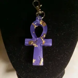 Purple Ankh Keychain, Stylish Ancient Egyptian Symbol Accessory for Keys, Bags, and Personal Gifting