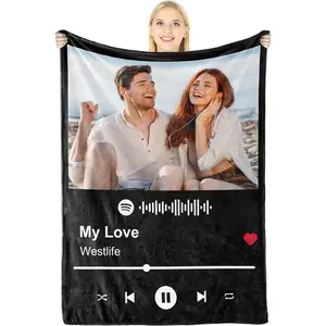 Custom Blanket with Picture Personalized Gifts for Women Best Friend Boyfriend Girlfriend, Anniversary Memorial Photos Gifts for Him Her Couple, Customized Christmas Valentines Day Birthday Gifts