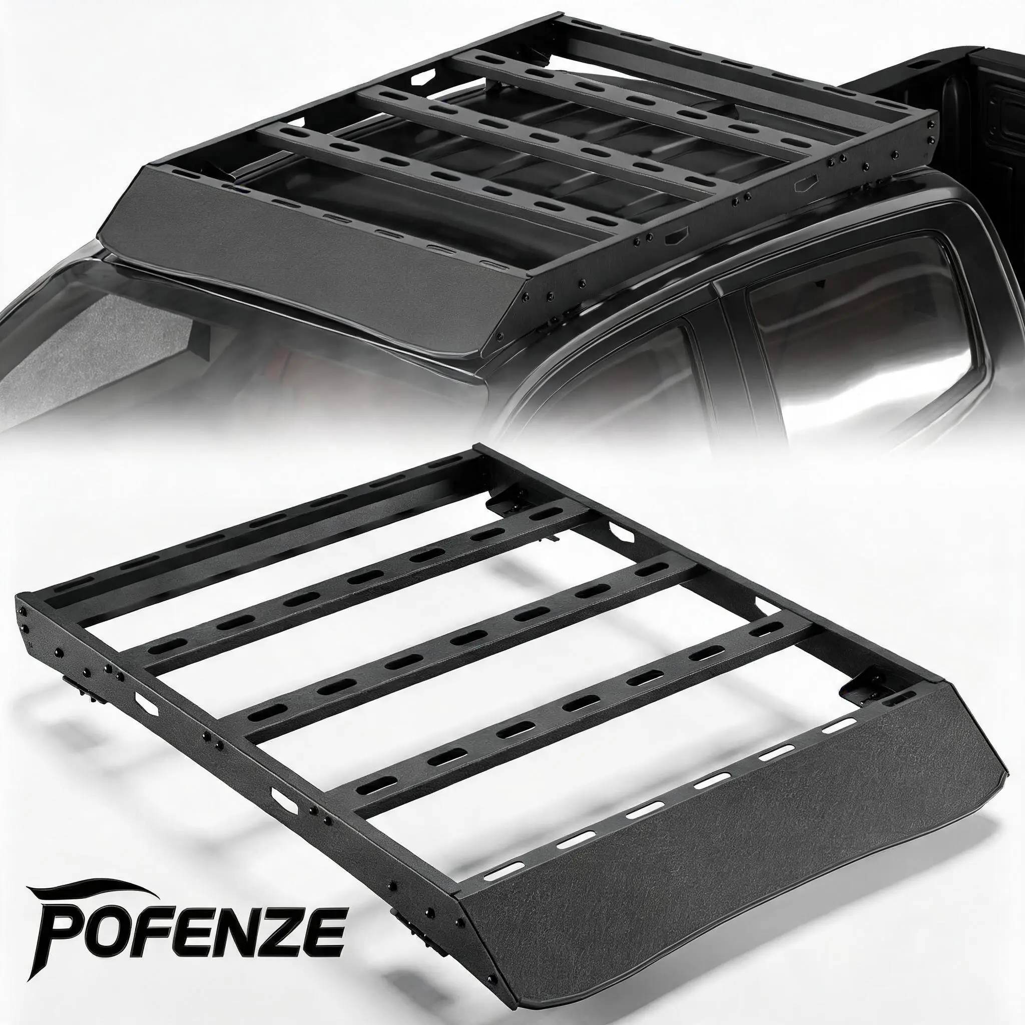 POFENZE-NADIA Roof Rack Ftis for Chevy Colorado 2015-2025 Crew Cab, Heavy Duty Steel Roof Cargo Rack, Low Profile Off-Road Roof Platform, 800 lb Load Capacity, Powder Coated Carbon Steel