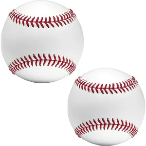 2 Pack Blank Baseballs Solid Cork Core, 9 Inch Baseball Balls Unmarked Autographs Baseball for League Play, Pitching, Hitting, Batting, Fielding, Autograph, Gifts
