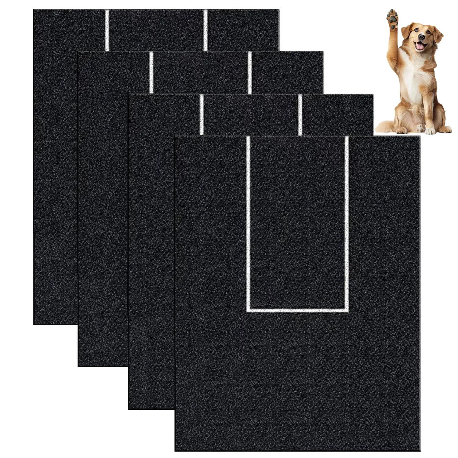 PetSpany 4 PCS Premier Self-Adhesive Sandpaper, 14.55x10.39 Inch (37x26.4 cm), 80 Grit – Perfect replacement for Dog Nail Scratch Boards. Easy & stress-free claw care! Grooming