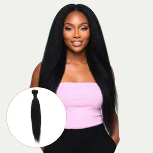 Kinky Straight 100% Human Hair Bundles - Thick Soft Natural Looking Virgin Hair for Sew Ins Custom Wigs