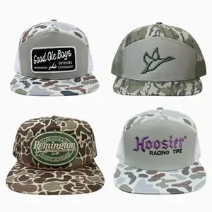 Camo Trucker Hat Collection – Hunting & Fishing Snapback Caps, Deer Antler, Racing & Outdoor Style Hats, Adjustable Mesh Flat Bill