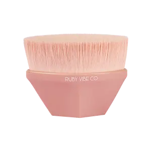 [RUBY VIBE CO] RubyLuxe Kabuki Brush 002 Flat-Top Foundation & Blending Brush with Hexagon Handle for Comfortable Use