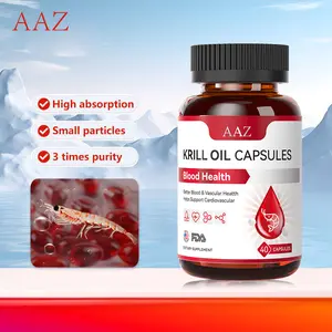 AAZ Health Pure Antarctic Krill Oil Phospholipid Omega-3 High Purity Non-Fish Oil Softgels Healthcare Fitness Dietary Supplement Edible Vitamin